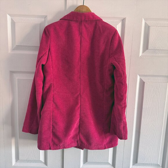 Corduroy Blazer Double Breasted Jacket Barbiecore Pink, Size S/M - Picture 5 of 5